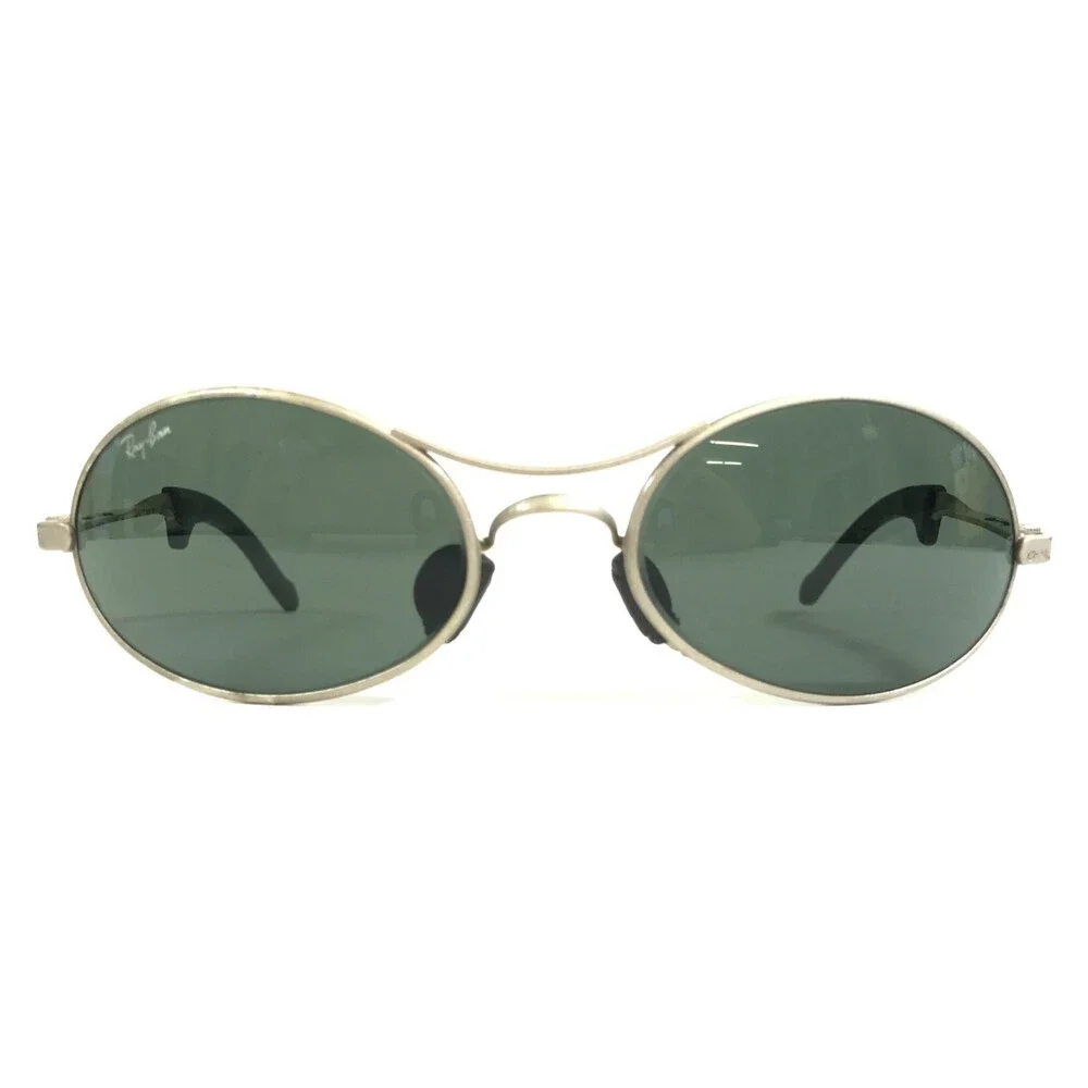 Vintage B&L Ray-Ban Sunglasses Orbs W2178 Polished Pewter Oval Bausch & Lomb